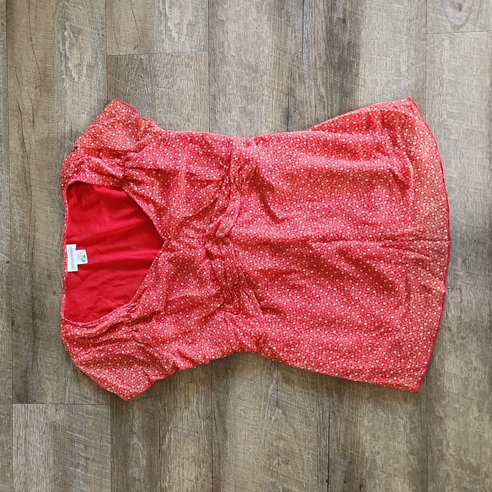 Red floral maternity blouse
